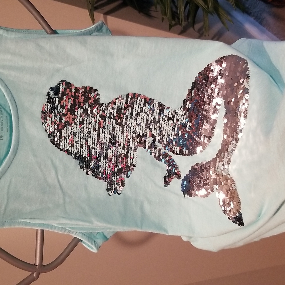 NWOT Justice mermaid tank girl size 14